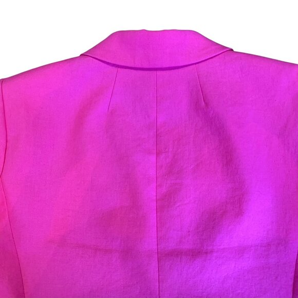 J. Crew Womens Hot Pink Linen Cotton Blazer Size 10 - Picture 9 of 14